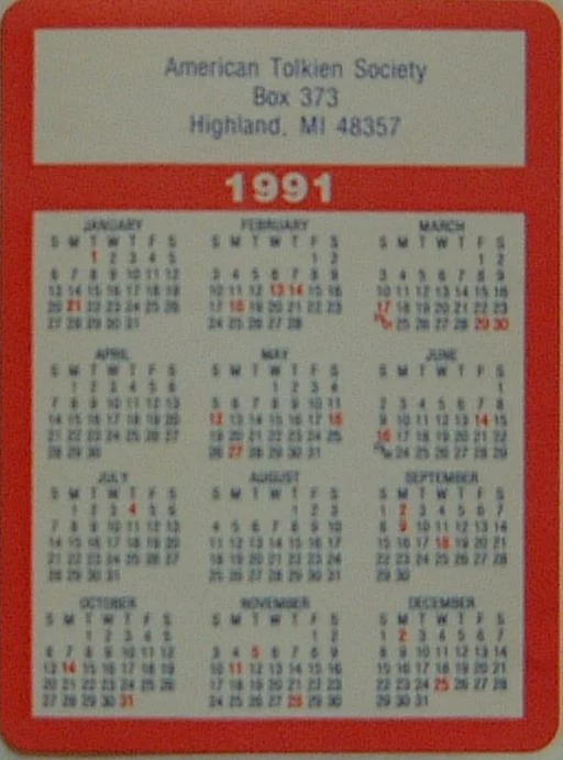 American Tolkien Society Calendar 1991