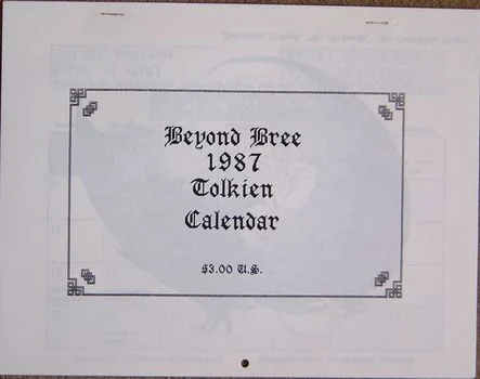 Calendario de Tolkien «Beyond Bree» de 1987