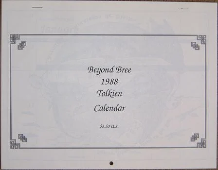Calendario de Tolkien «Beyond Bree» de 1988