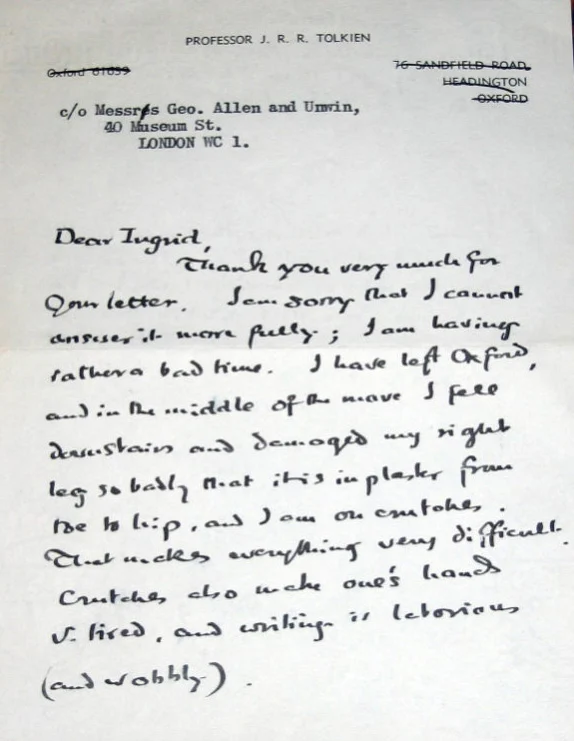 Carta a Ingrid Pridgeon