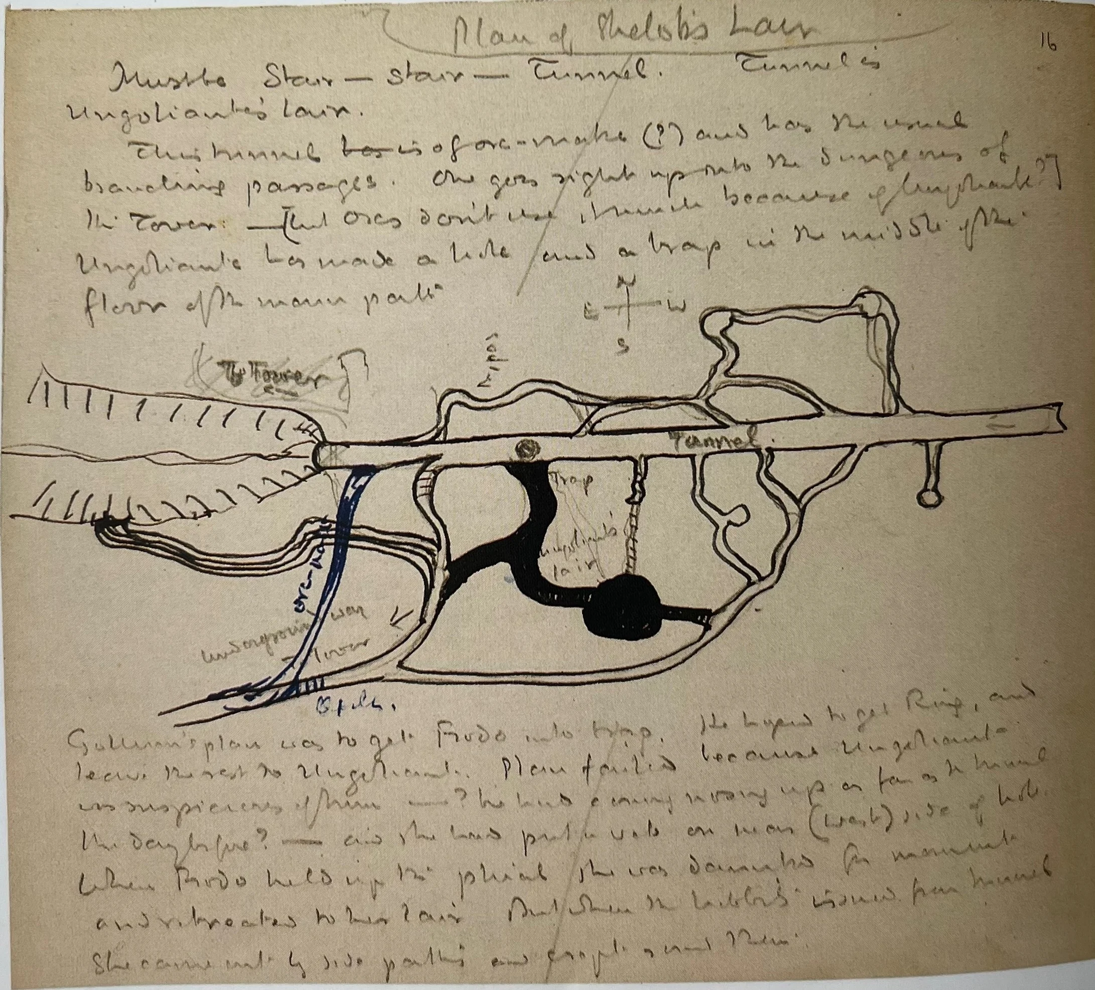 «Plano del Antro de Ella-Laraña», de J. R. R. Tolkien
