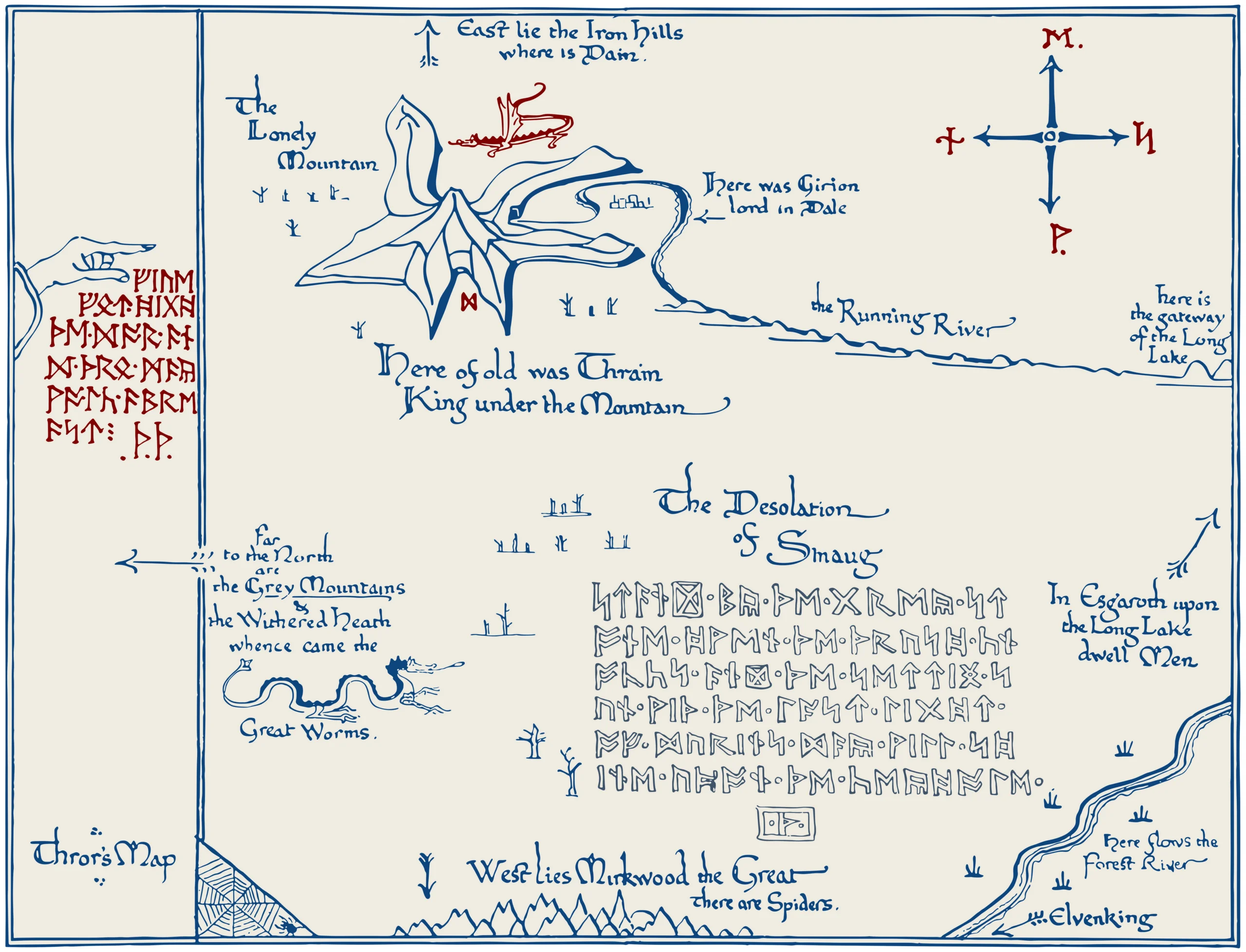 El mapa de Thror, de J. R. R. Tolkien
