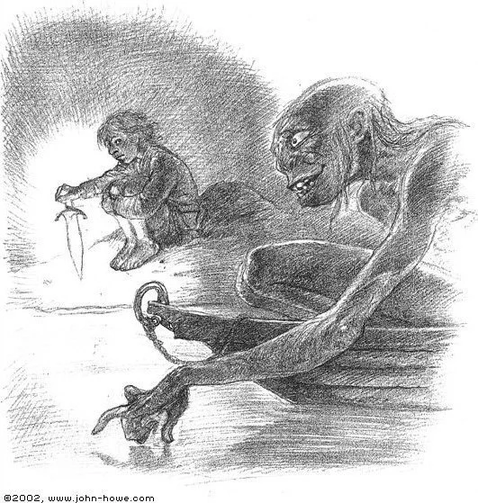 «Acertijos en la Oscuridad» (boceto) de John Howe