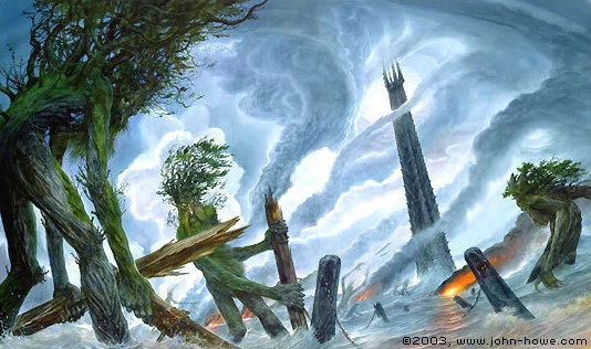 «Los Ents destruyen Isengard», de John Howe