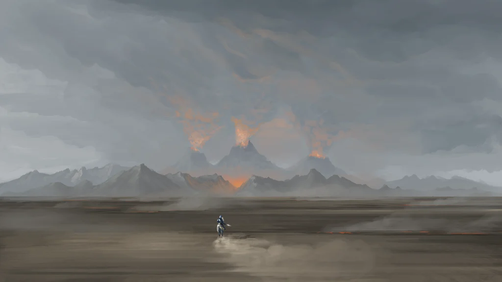 «Fingolfin cabalga hacia Angband», de Kenneth Sofia