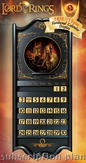 Calendario de platos de colección de «El Señor de los Anillos»