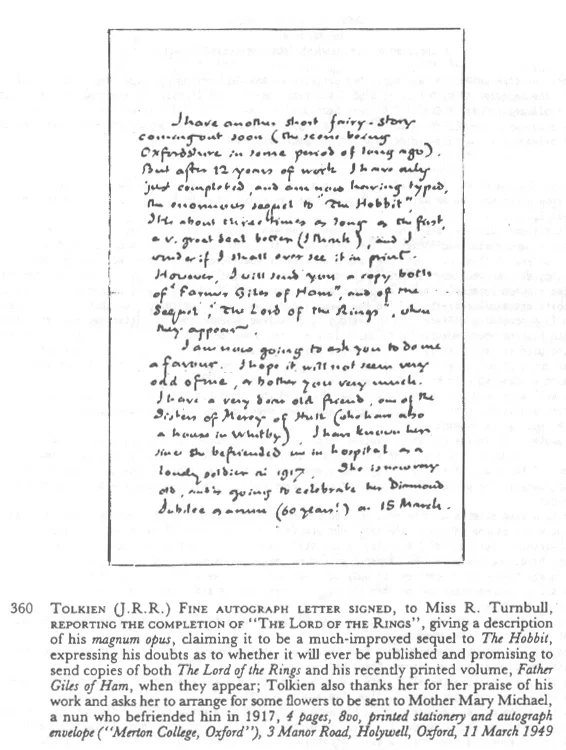 Carta a la señorita Turnbull (11 de marzo de 1949)