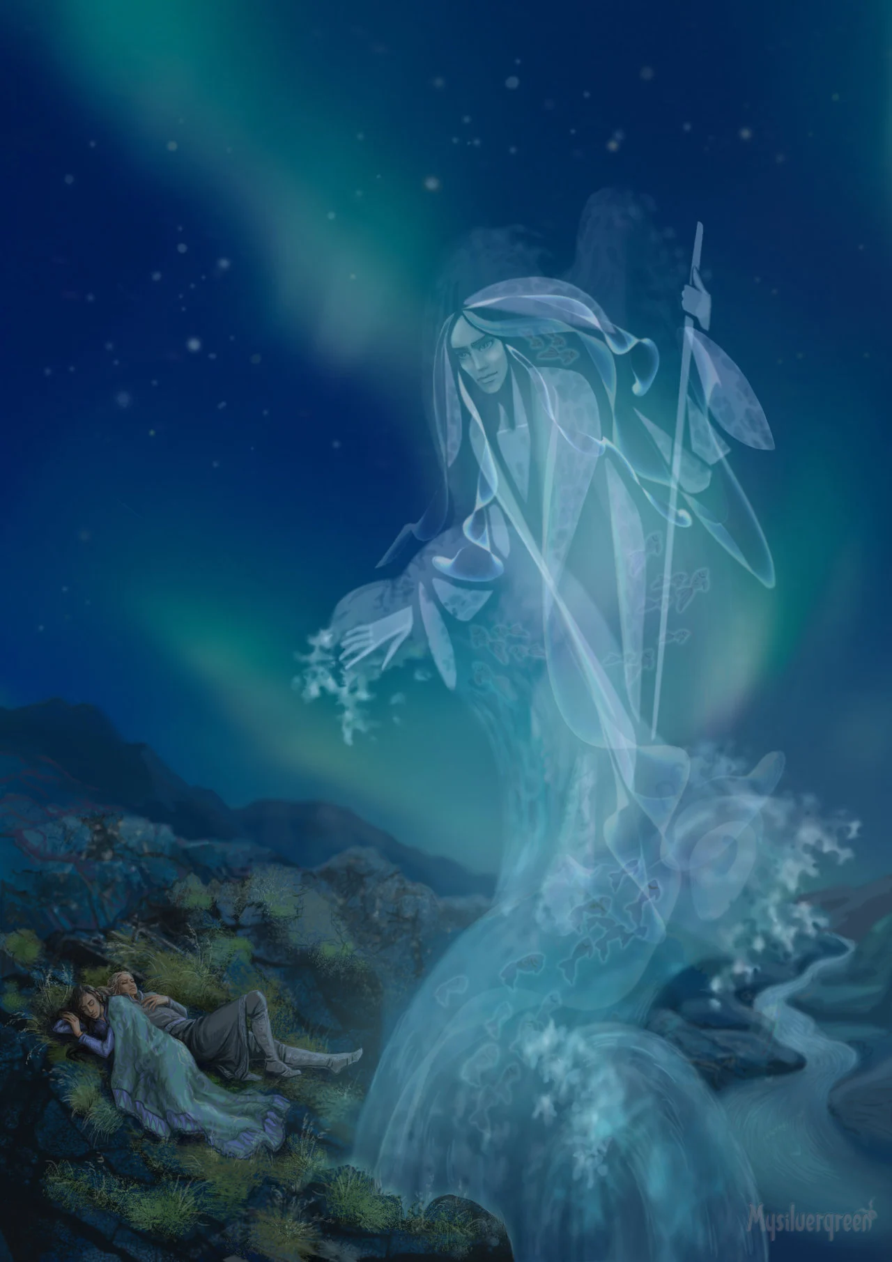 Turgon y Finrod a orillas del Sirion, por Mysilvergreen