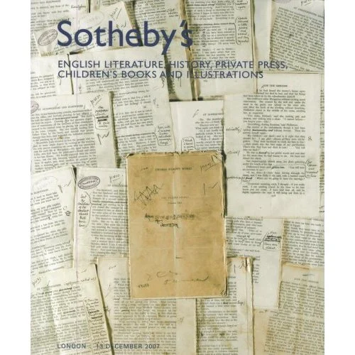 Sotheby’s: Literatura inglesa, Historia, Ediciones privadas, Libros infantiles e Ilustraciones, 13 de diciembre de 2007