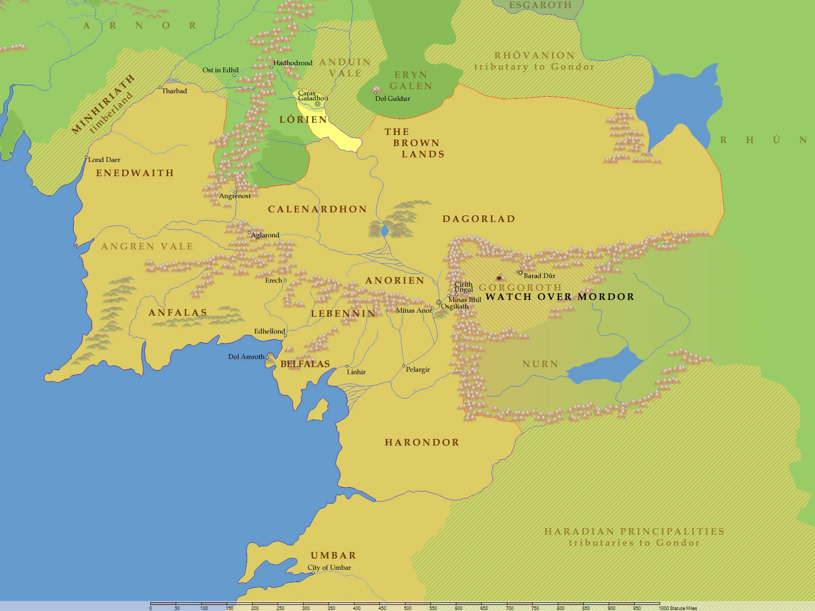 Gondor en el año 1050 de la Tercera Edad