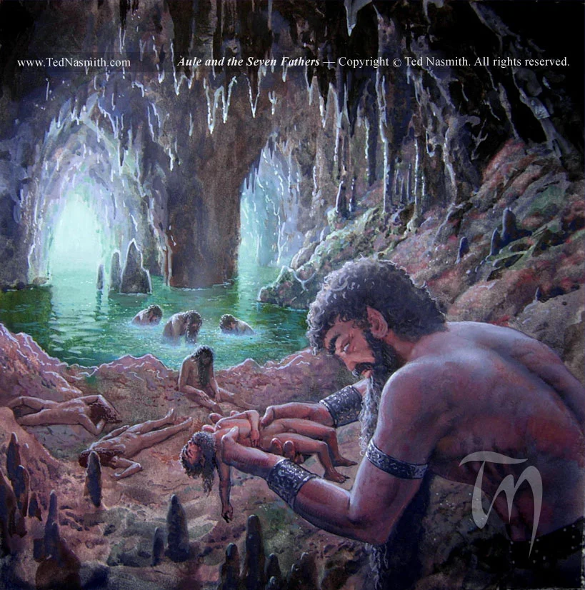 «Aulë y los Siete Padres», de Ted Nasmith