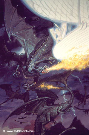Eärendil y «La batalla de las águilas y los Dragones», de Ted Nasmith