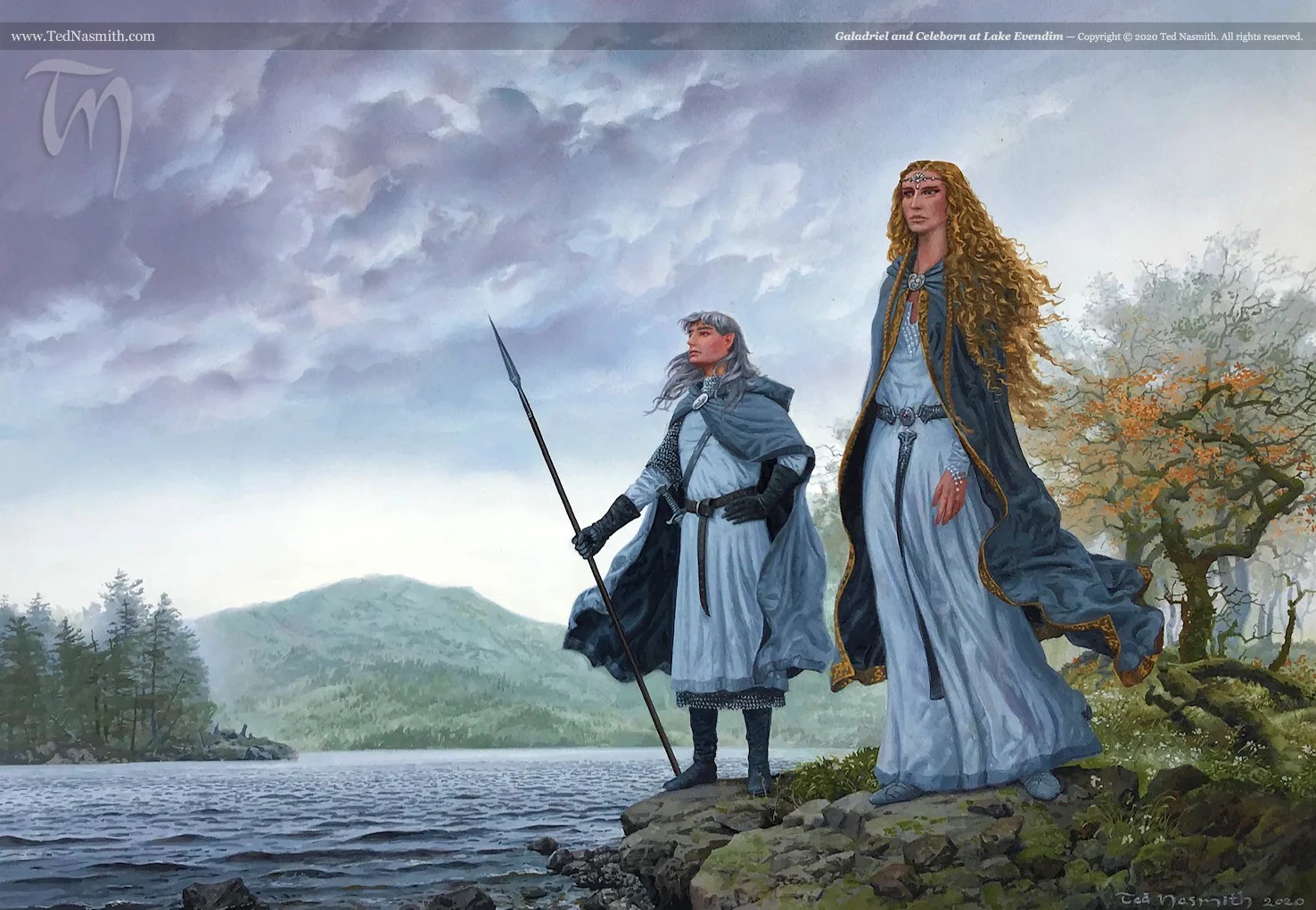 Galadriel y Celeborn en la Penumbra de la Tarde, de Ted Nasmith