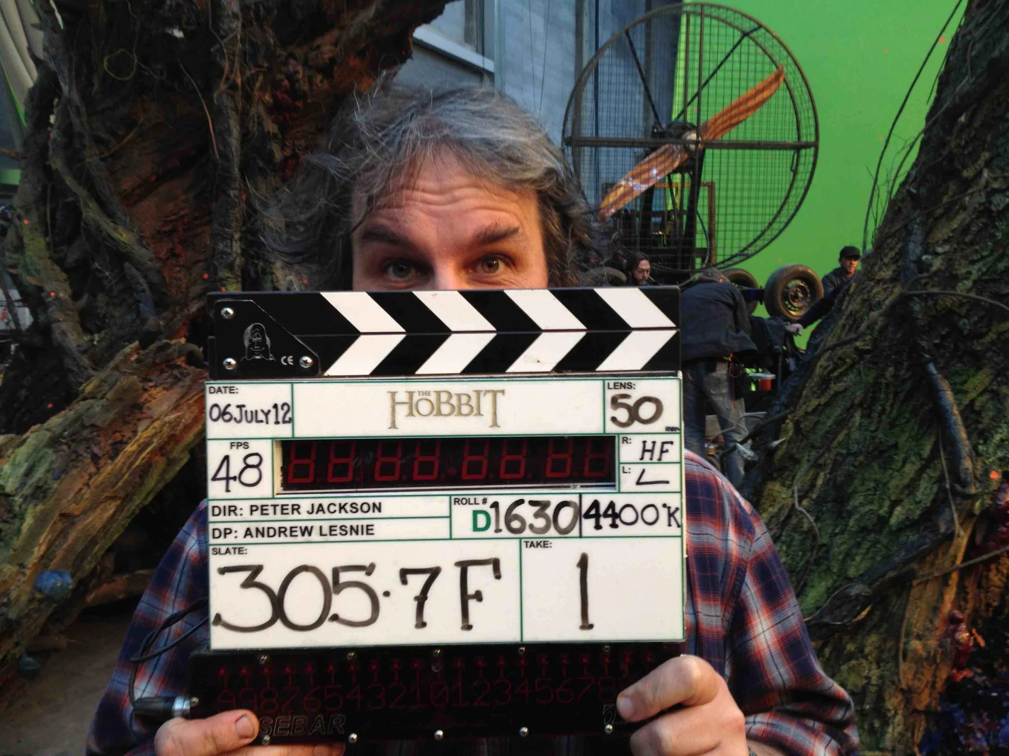 Peter Jackson el último día del rodaje principal.