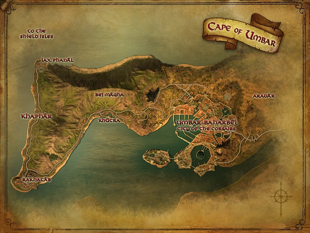 Mapa del cabo de Umbar en «El Señor de los Anillos Online»
