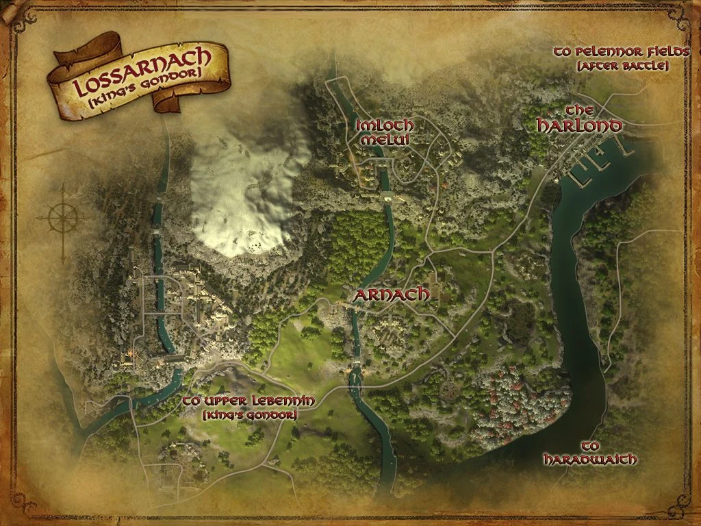 Mapa de Lossarnach en El Señor de los Anillos Online