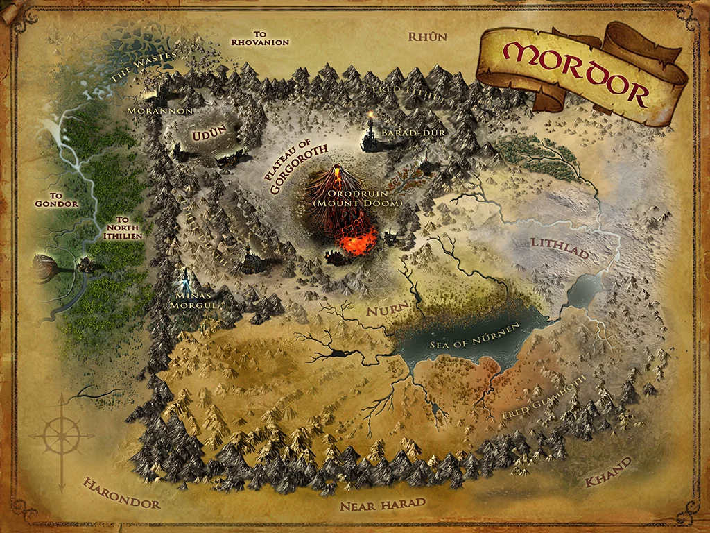 Mapa de Mordor en «El Señor de los Anillos Online»