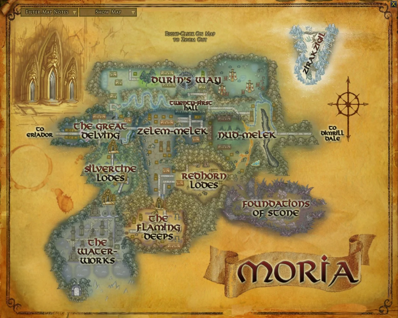Mapa de Moria de El Señor de los Anillos Online