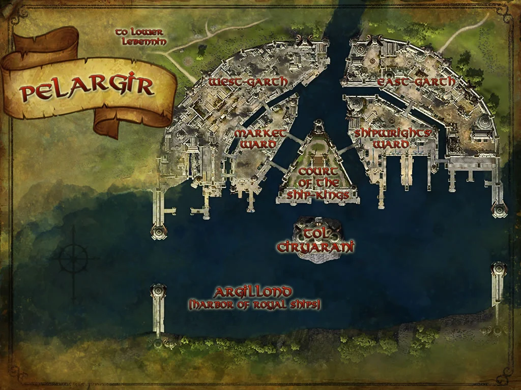Mapa de Pelargir en El Señor de los Anillos Online