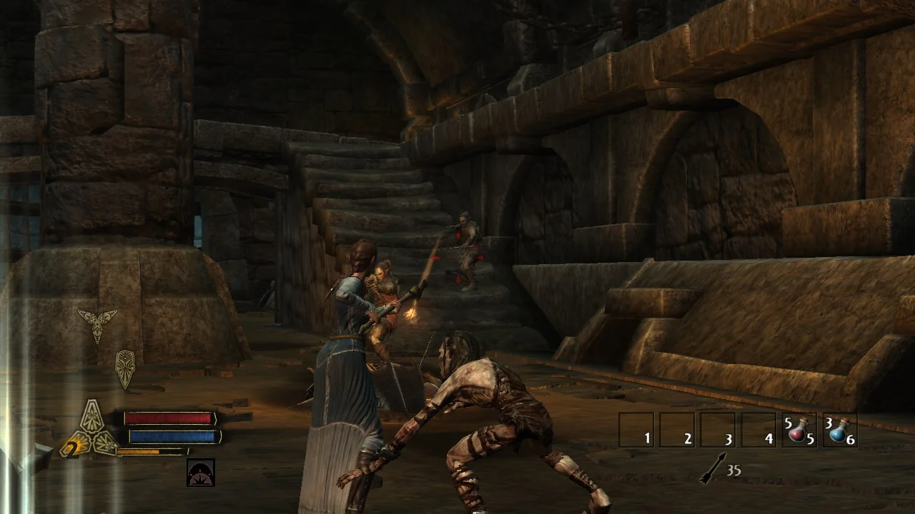 Andriel lucha contra los Trasgos en Fornost.