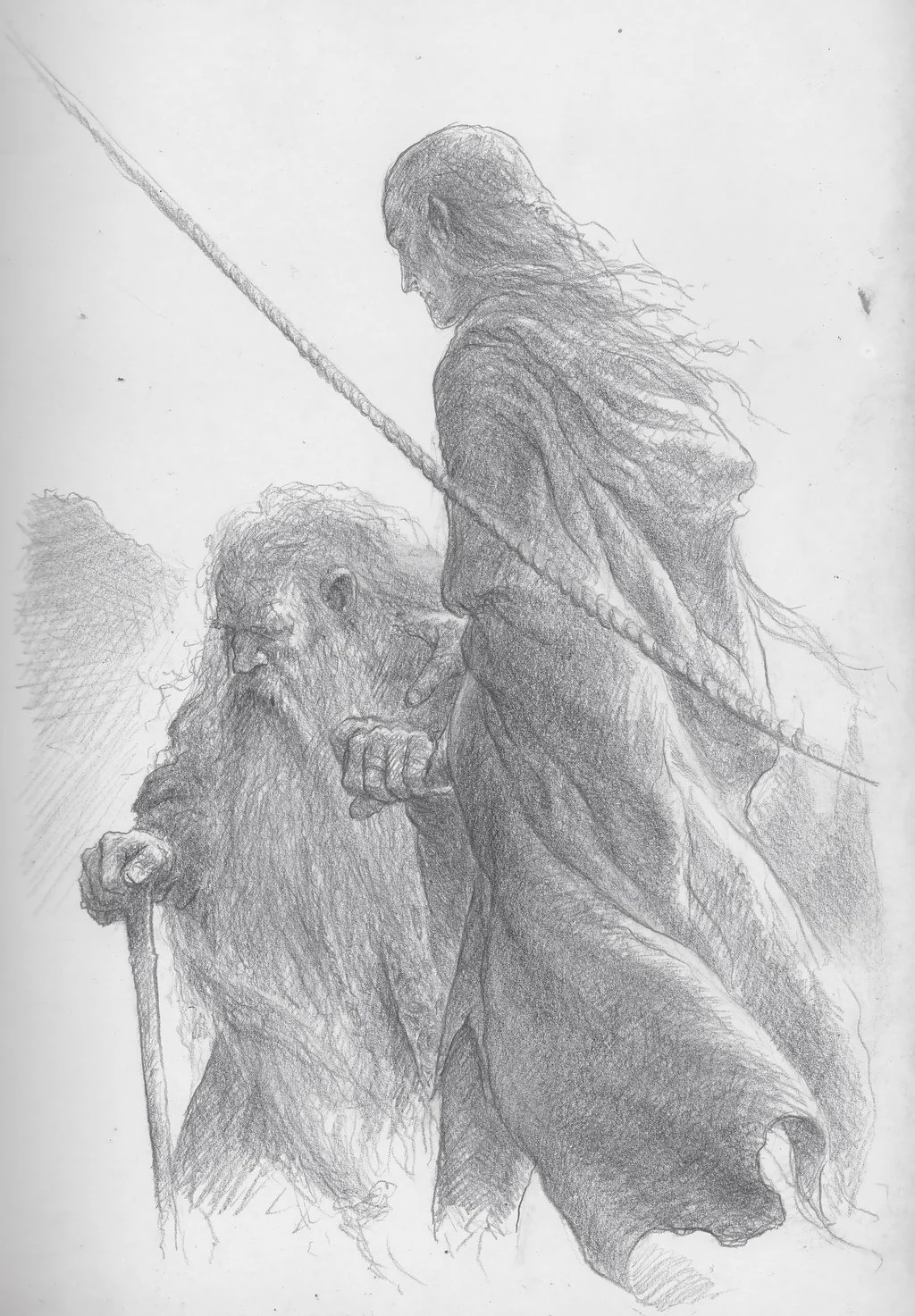 Legolas y Gimli parten, obra de Turner Mohan