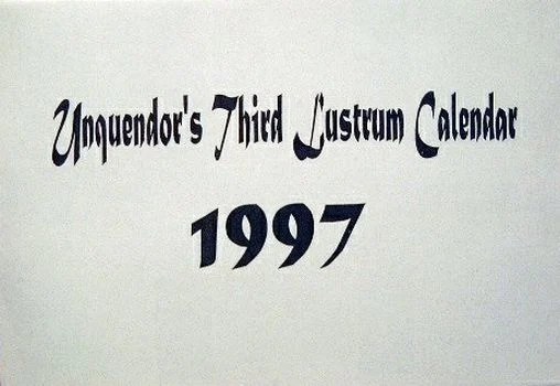 Calendario del tercer lustrum de Unquendor, 1997